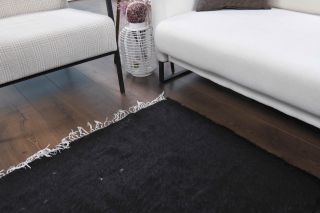 Black Handmade Vintage Rug - Thumbnail