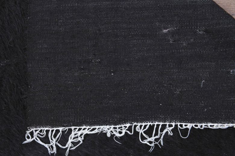 Black Handmade Vintage Rug