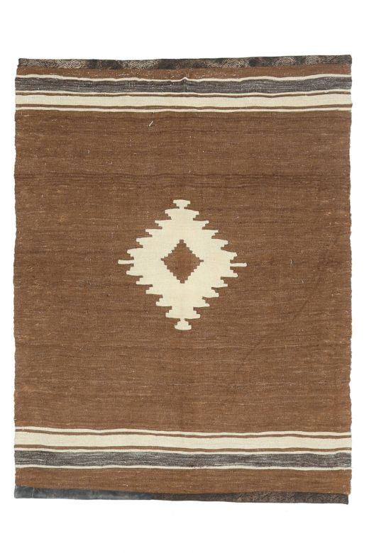 Handmade Vintage Brown Rug