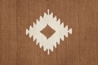 Handmade Vintage Brown Rug - Thumbnail