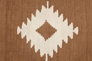 Handmade Vintage Brown Rug - Thumbnail