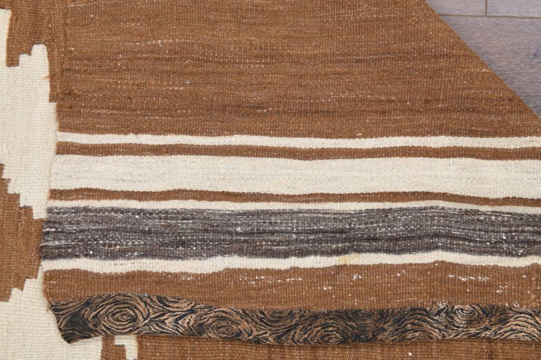 Handmade Vintage Brown Rug