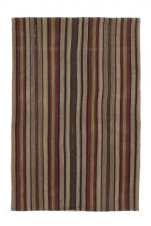 Striped Kilim Handmade Vintage Rug - Thumbnail