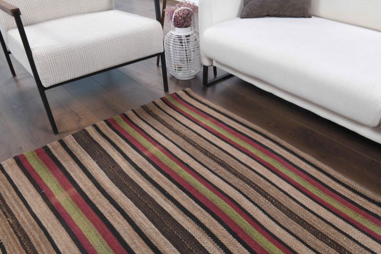 Striped Kilim Handmade Vintage Rug