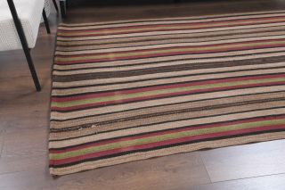 Striped Kilim Handmade Vintage Rug - Thumbnail