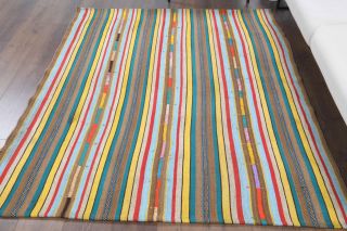 Multi-Colored Kilim Handmade Vintage Rug - Thumbnail