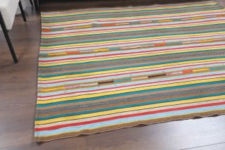 Multi-Colored Kilim Handmade Vintage Rug - Thumbnail