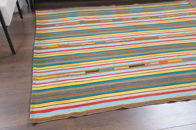 Multi-Colored Kilim Handmade Vintage Rug