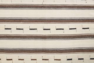 Handmade Vintage Beige Kilim Rug - Thumbnail