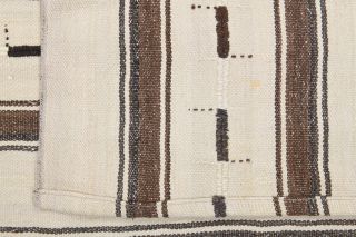 Handmade Vintage Beige Kilim Rug - Thumbnail