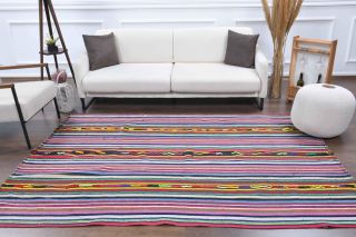 Colorful Kilim Handmade Vintage Rug - Thumbnail