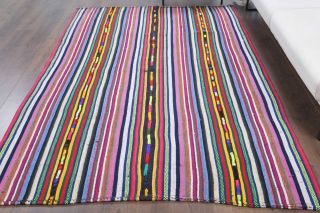 Colorful Kilim Handmade Vintage Rug - Thumbnail