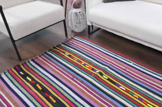 Colorful Kilim Handmade Vintage Rug - Thumbnail