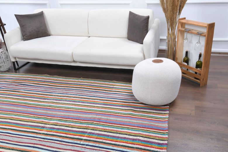 Handmade Vintage Colorful Rug