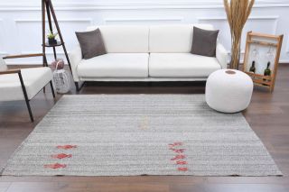 Flatweave Handmade Vintage Rug - Thumbnail