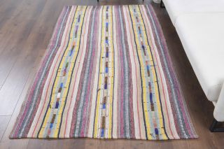 Colorful Handmade Vintage Kilim Rug - Thumbnail