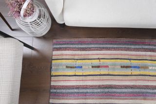 Colorful Handmade Vintage Kilim Rug - Thumbnail