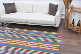 Pastel Colored Kilim Vintage Rug - Thumbnail