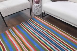 Pastel Colored Kilim Vintage Rug - Thumbnail