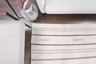 White Kilim Handmade Vintage Rug - Thumbnail