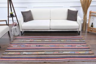 Colorful Handmade Vintage Rug - Thumbnail