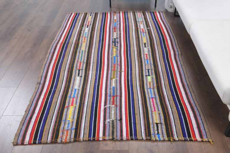 Colorful Handmade Vintage Rug