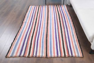 Striped Kilim Handmade Vintage Rug - Thumbnail