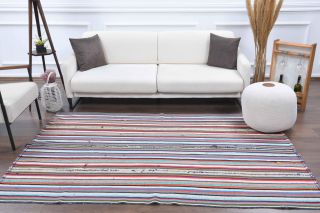 Colorful Handmade Vintage Rug - Thumbnail