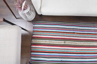 Colorful Handmade Vintage Rug - Thumbnail