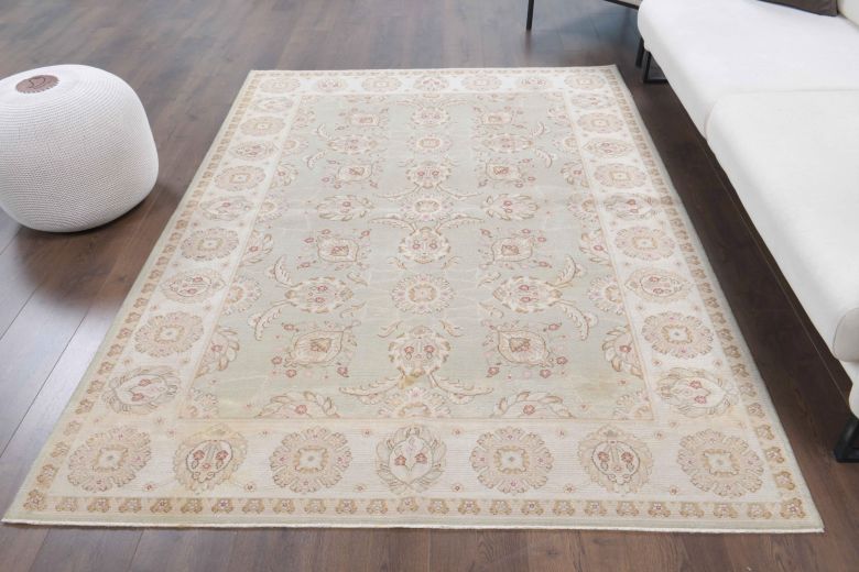 Bohemian Neutral Handmade Vintage Rug