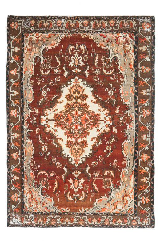 Red to Brown - Handmade Vintage Rug