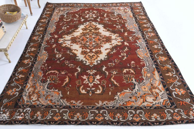 Red to Brown - Handmade Vintage Rug