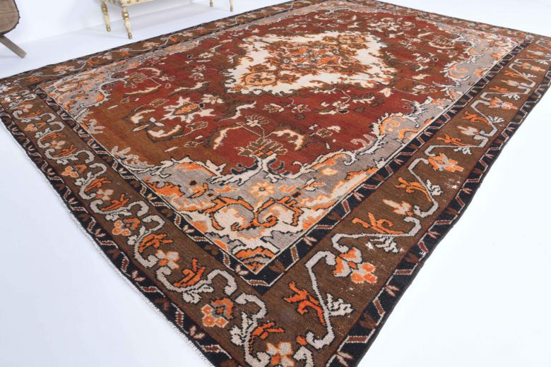 Red to Brown - Handmade Vintage Rug