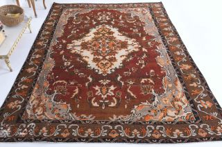 Red to Brown - Handmade Vintage Anatolian Rug - Thumbnail