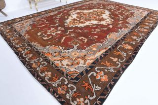 Red to Brown - Handmade Vintage Anatolian Rug - Thumbnail