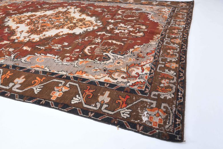 Red to Brown - Handmade Vintage Anatolian Rug