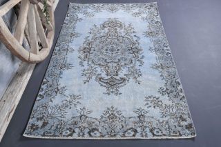 Handmade Vintage Blue Area Rug - Thumbnail