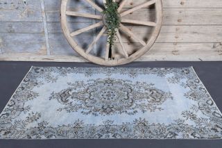 Handmade Vintage Blue Area Rug - Thumbnail