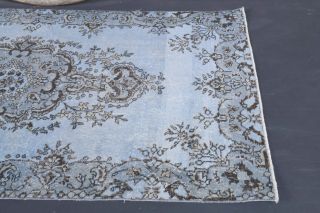 Handmade Vintage Blue Area Rug - Thumbnail