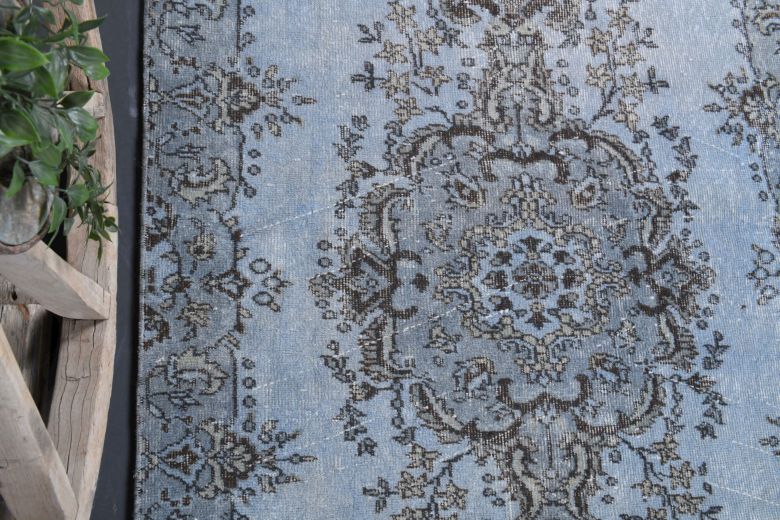 Handmade Vintage Blue Area Rug