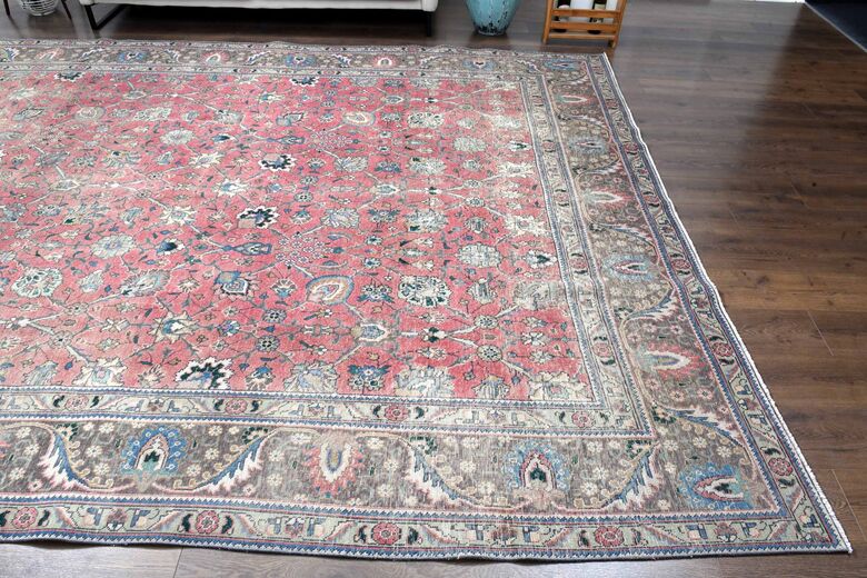 Vintage Tabriz Pink Rug