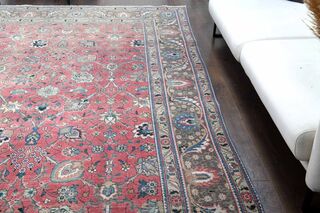 Vintage Tabriz Pink Rug - Thumbnail
