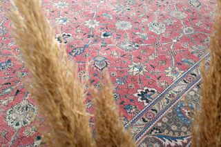 Vintage Tabriz Pink Rug - Thumbnail