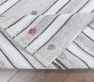 Harleigh - White Striped Kilim - Thumbnail