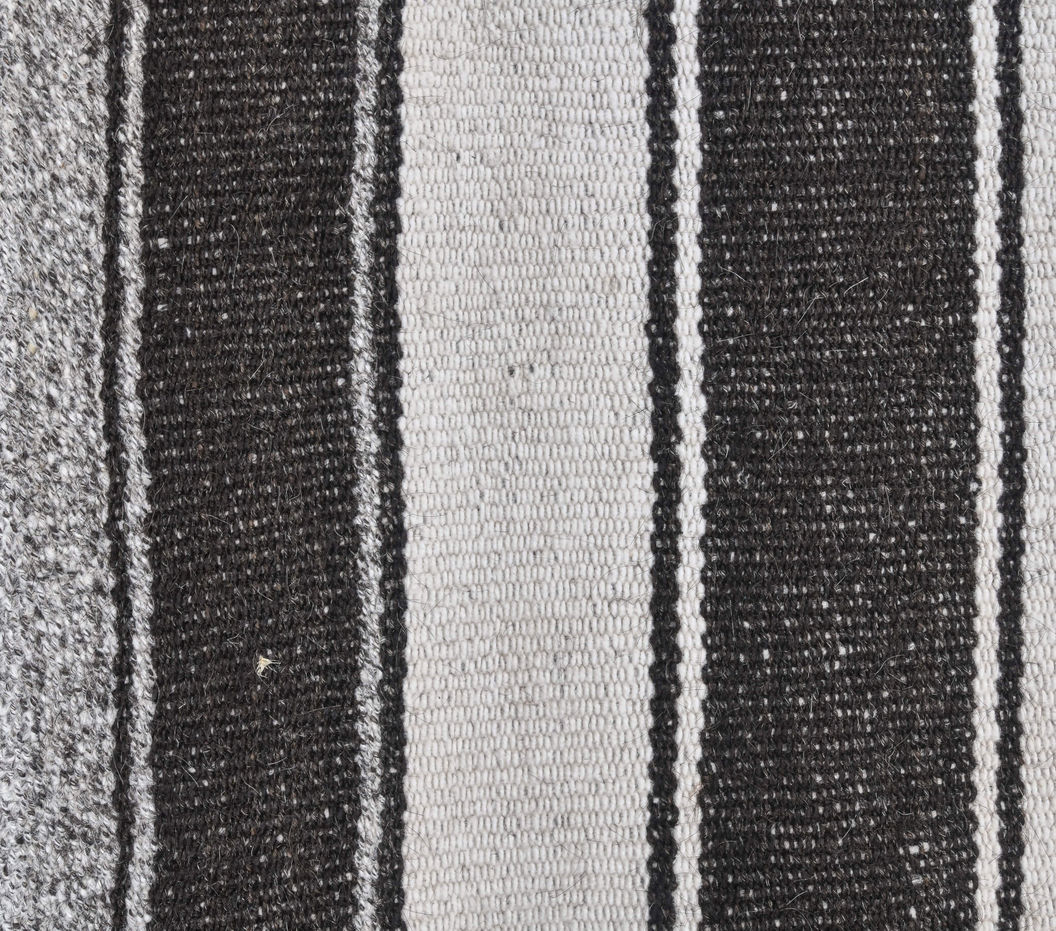 Hattie - Black & White Striped Jute Kilim - Thumbnail