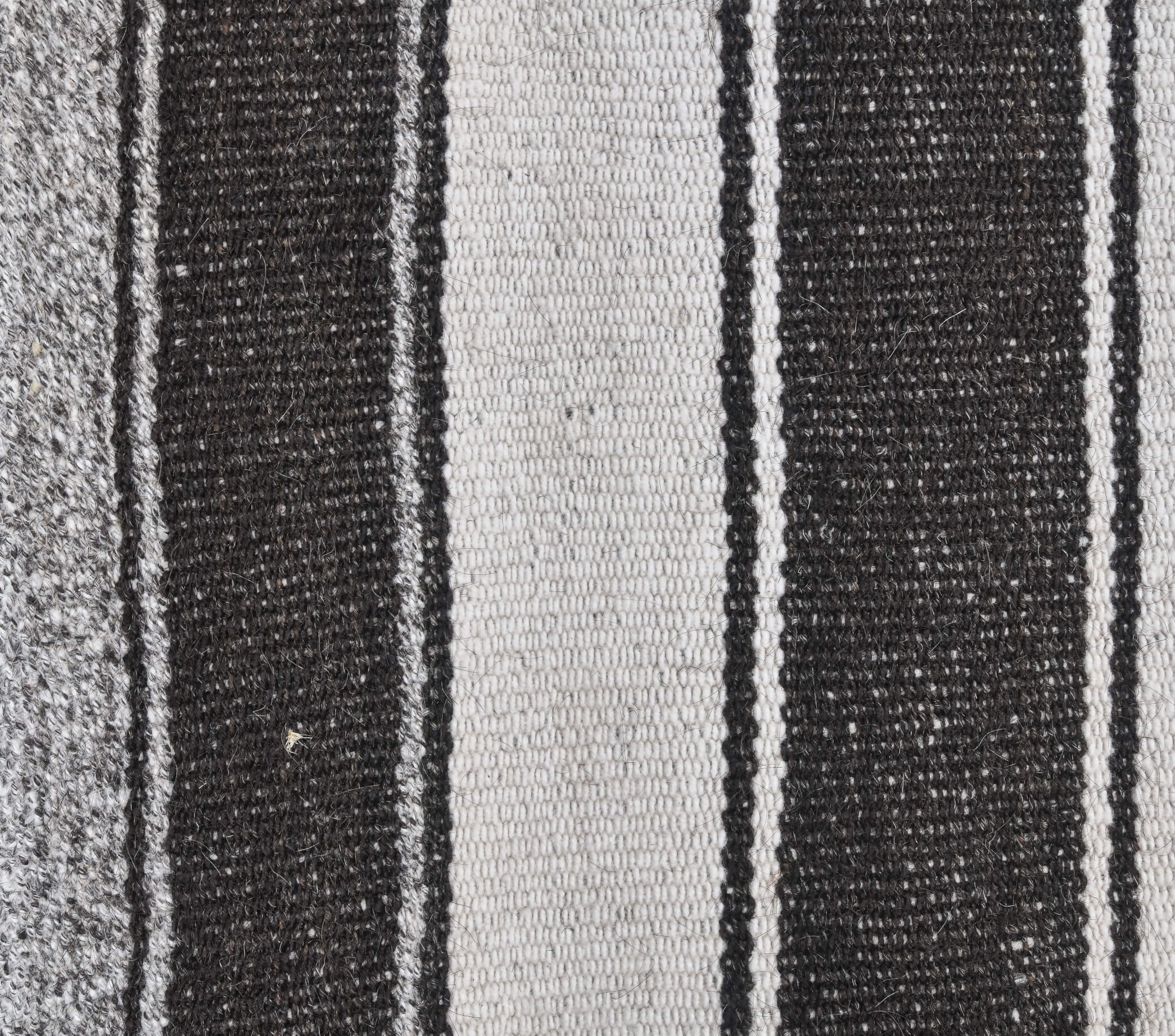 Hattie - Black & White Striped Jute Kilim