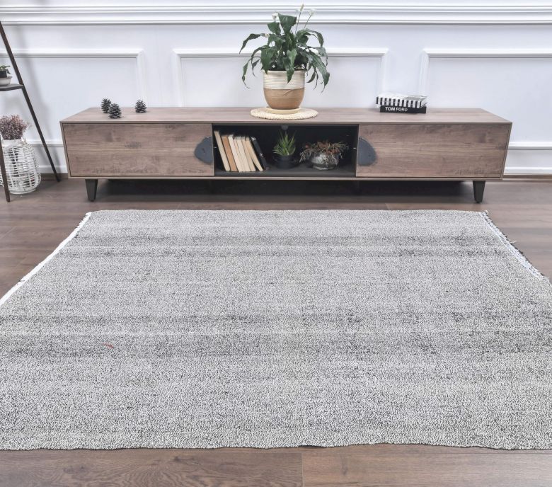 Havvs - Gray Vintage Oushak Kilim Rug