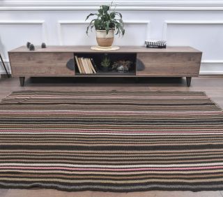 Hayley - Black Vintage Kilim Rug - Thumbnail