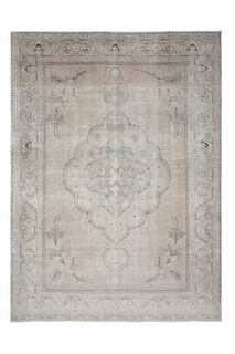 Neutral Beige Persian Vintage Wool Rug - Thumbnail