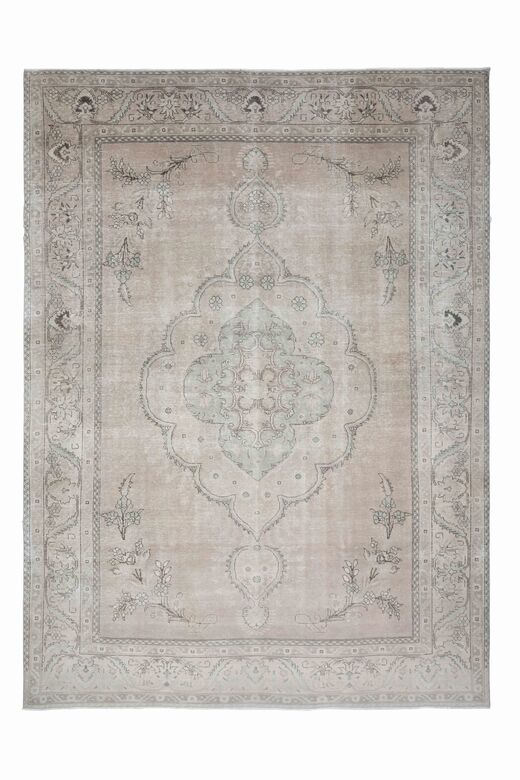 Rugser - Neutral Beige Persian Vintage Wool Rug